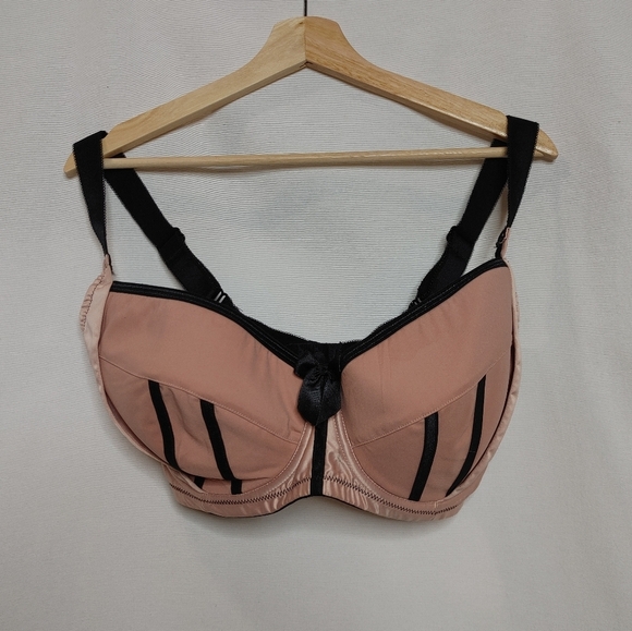 Parfait CHARLOTTE 6901  UNDERWIRE PADDED BRA CAMEO ROSE‎ Pink Black 32HH Mesh - Picture 1 of 10